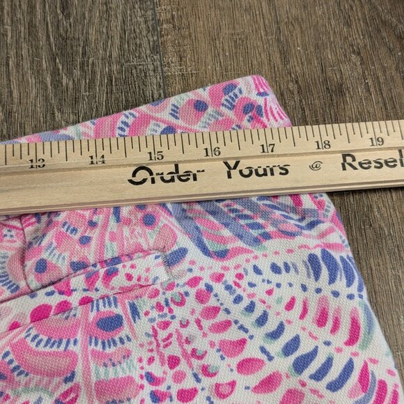 Lily Pulitzer Shorts Womens 12 Multicolor Razberry Buttercup Scallop Trim - Picture 6 of 8